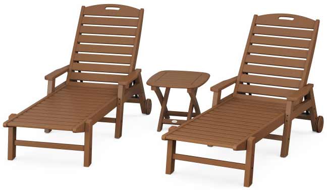 POLYWOOD® Nautical 3-Piece Chaise Set With Arms - PWS145-1