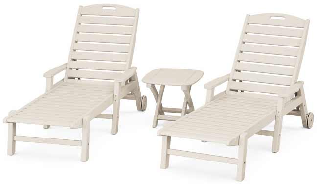 POLYWOOD® Nautical 3-Piece Chaise Set With Arms - PWS145-1