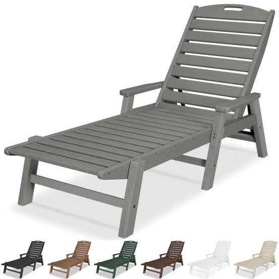 POLYWOOD® Nautical Chaise with Arms - NCC2280