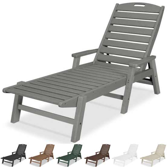 POLYWOOD® Nautical Chaise with Arms - NCC2280 Chaise POLYWOOD®
