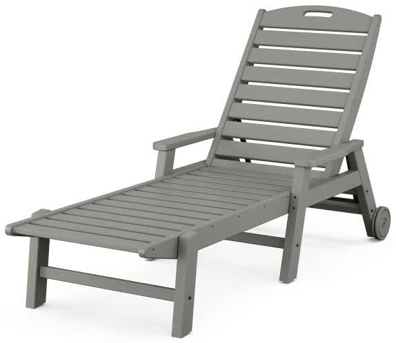 POLYWOOD® Nautical Chaise with Arms &amp; Wheels - NCW2280