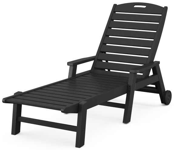 POLYWOOD® Nautical Chaise with Arms &amp; Wheels - NCW2280