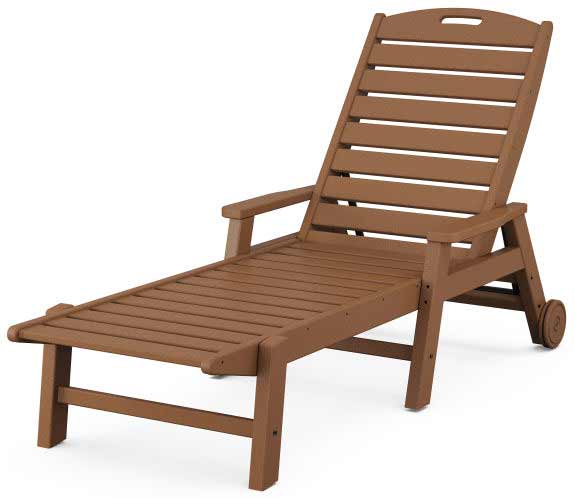 POLYWOOD® Nautical Chaise with Arms &amp; Wheels - NCW2280