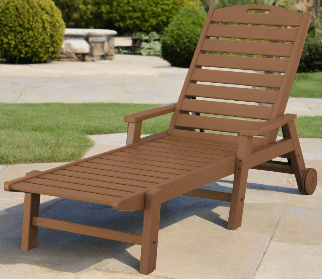 POLYWOOD® Nautical Chaise with Arms &amp; Wheels - NCW2280