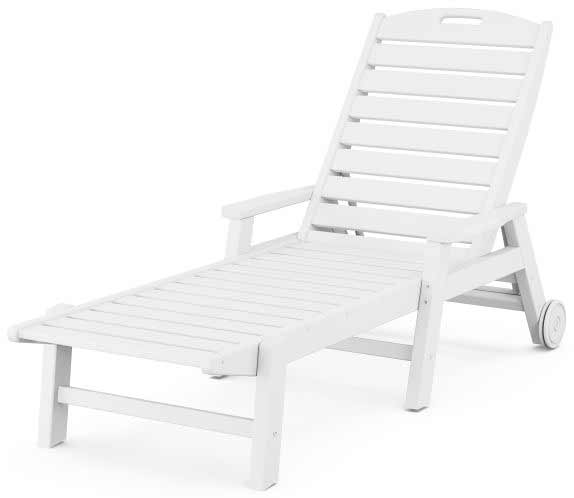 POLYWOOD® Nautical Chaise with Arms &amp; Wheels - NCW2280