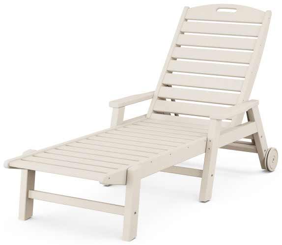 POLYWOOD® Nautical Chaise with Arms &amp; Wheels - NCW2280