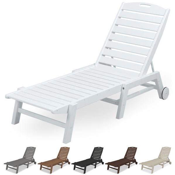 POLYWOOD® Nautical Chaise with Wheels - NAW2280