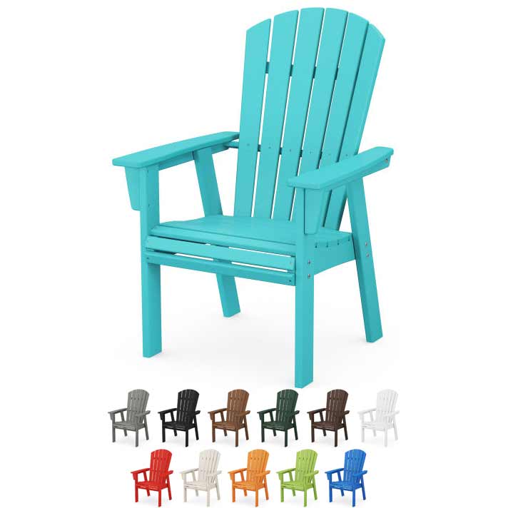 POLYWOOD® Nautical Curveback Adirondack Dining Chair - ADD610