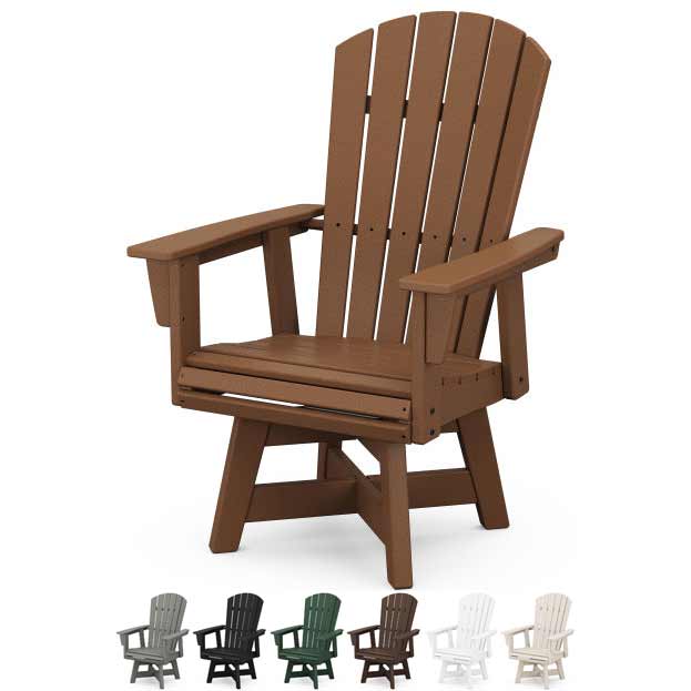 POLYWOOD® Nautical Curveback Adirondack Swivel Dining Chair - ADDSV610 Chair POLYWOOD®