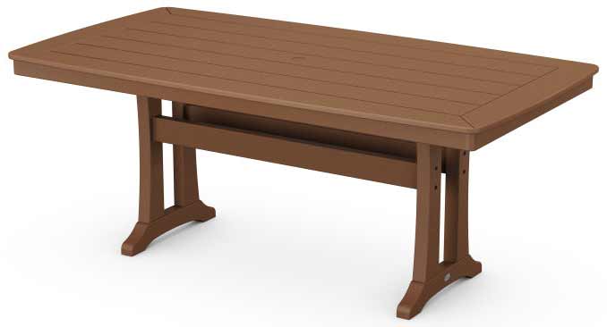 POLYWOOD® Nautical Trestle 38&quot; x 73&quot; Dining Table - PL83-T2L1