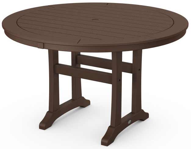 POLYWOOD® Nautical Trestle 48&quot; Round Dining Table - RT448-L1