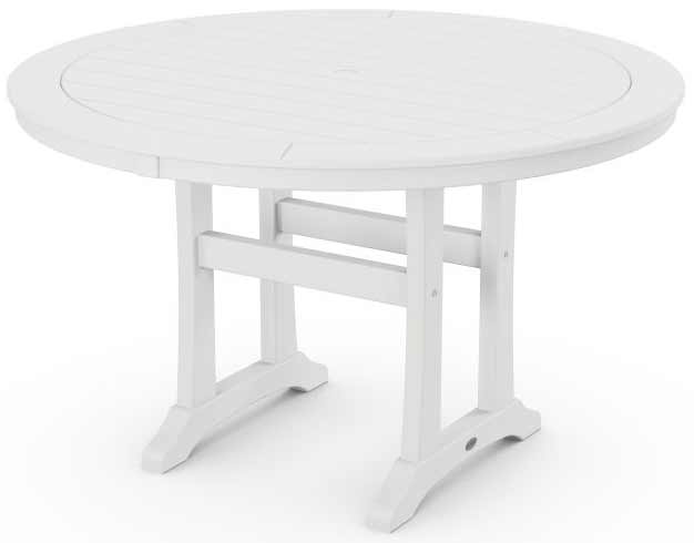 POLYWOOD® Nautical Trestle 48&quot; Round Dining Table - RT448-L1