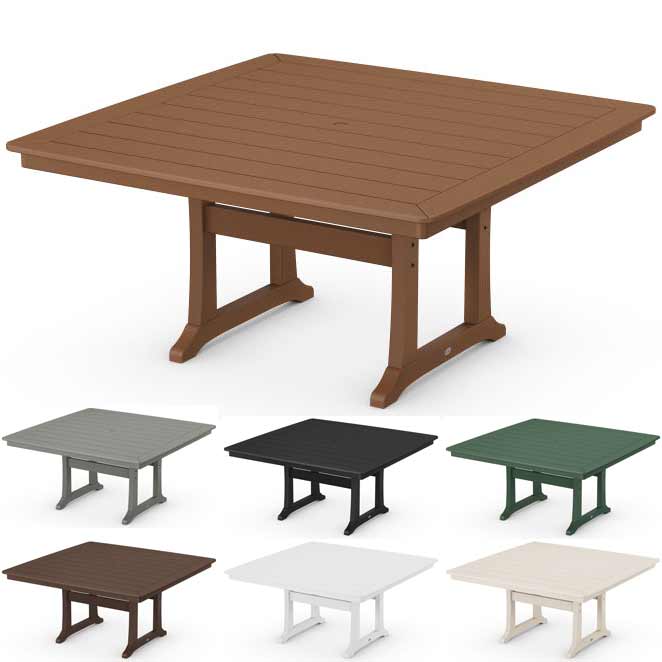 POLYWOOD® Nautical Trestle 59" Dining Table - PL85-T2L1 Table POLYWOOD®