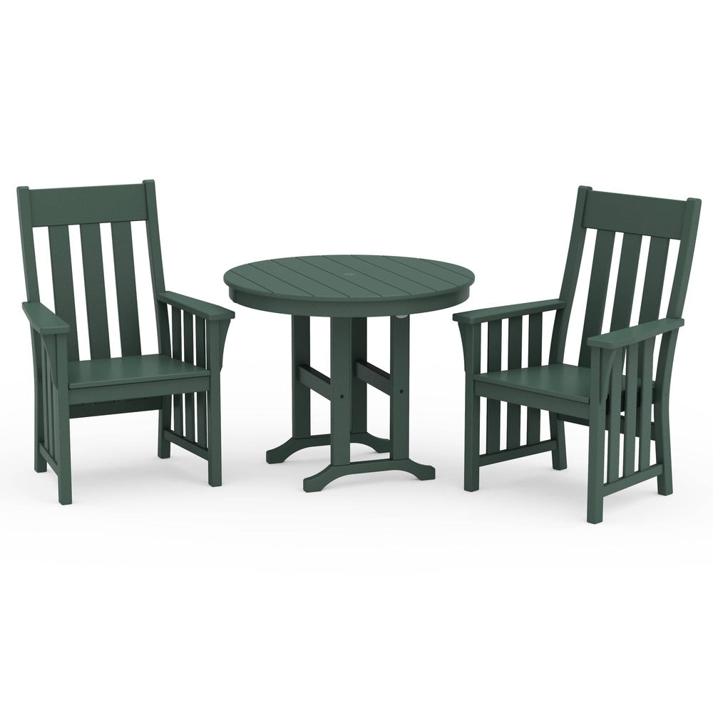 POLYWOOD® Acadia 3-Piece Farmhouse Dining Set - PWS2563-1 Dining Set POLYWOOD®
