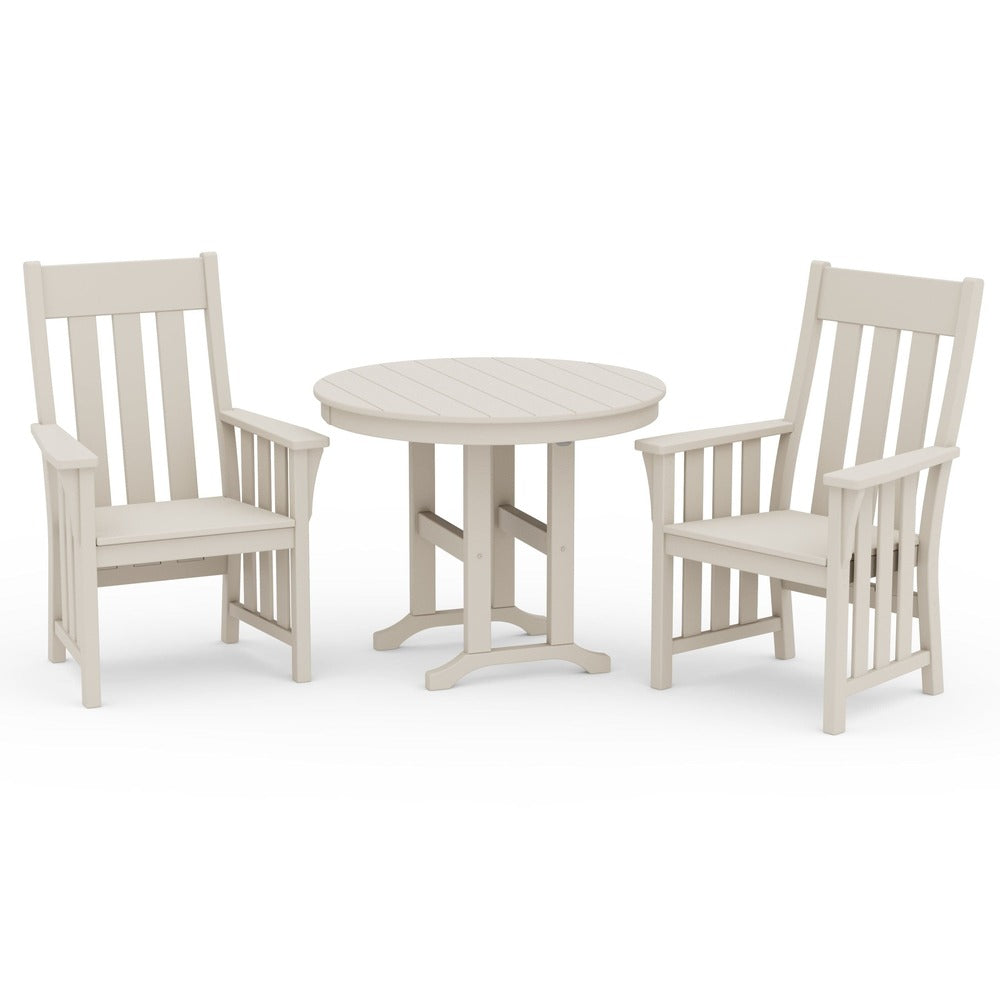 POLYWOOD® Acadia 3-Piece Farmhouse Dining Set - PWS2563-1 Dining Set POLYWOOD®