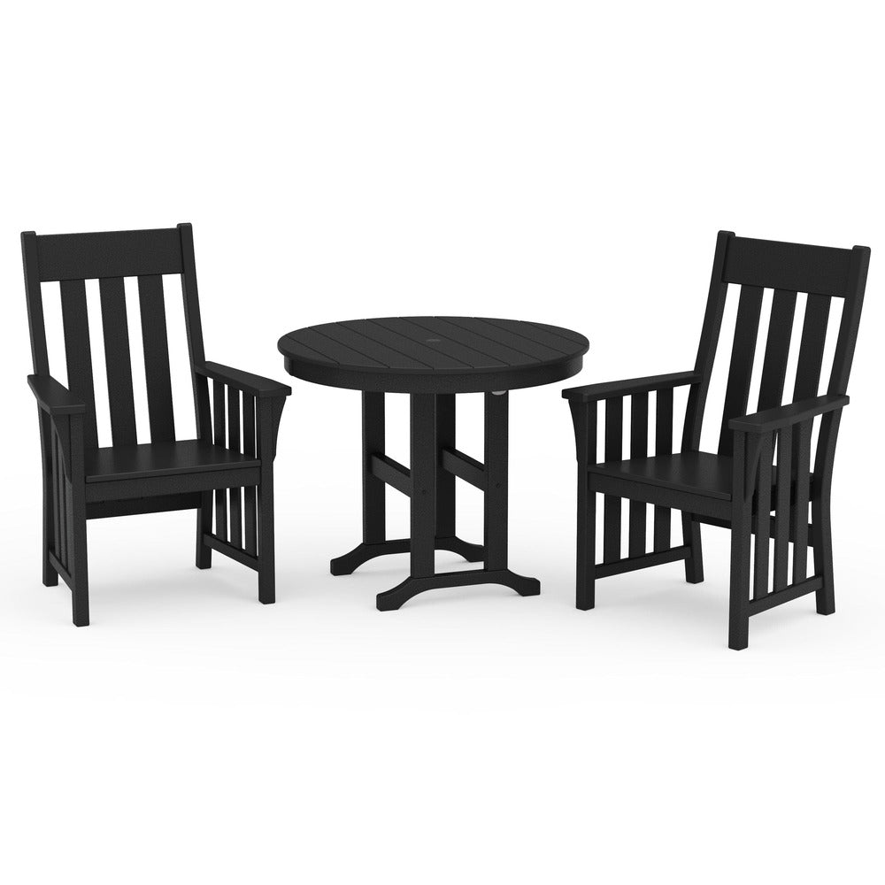 POLYWOOD® Acadia 3-Piece Farmhouse Dining Set - PWS2563-1 Dining Set POLYWOOD®