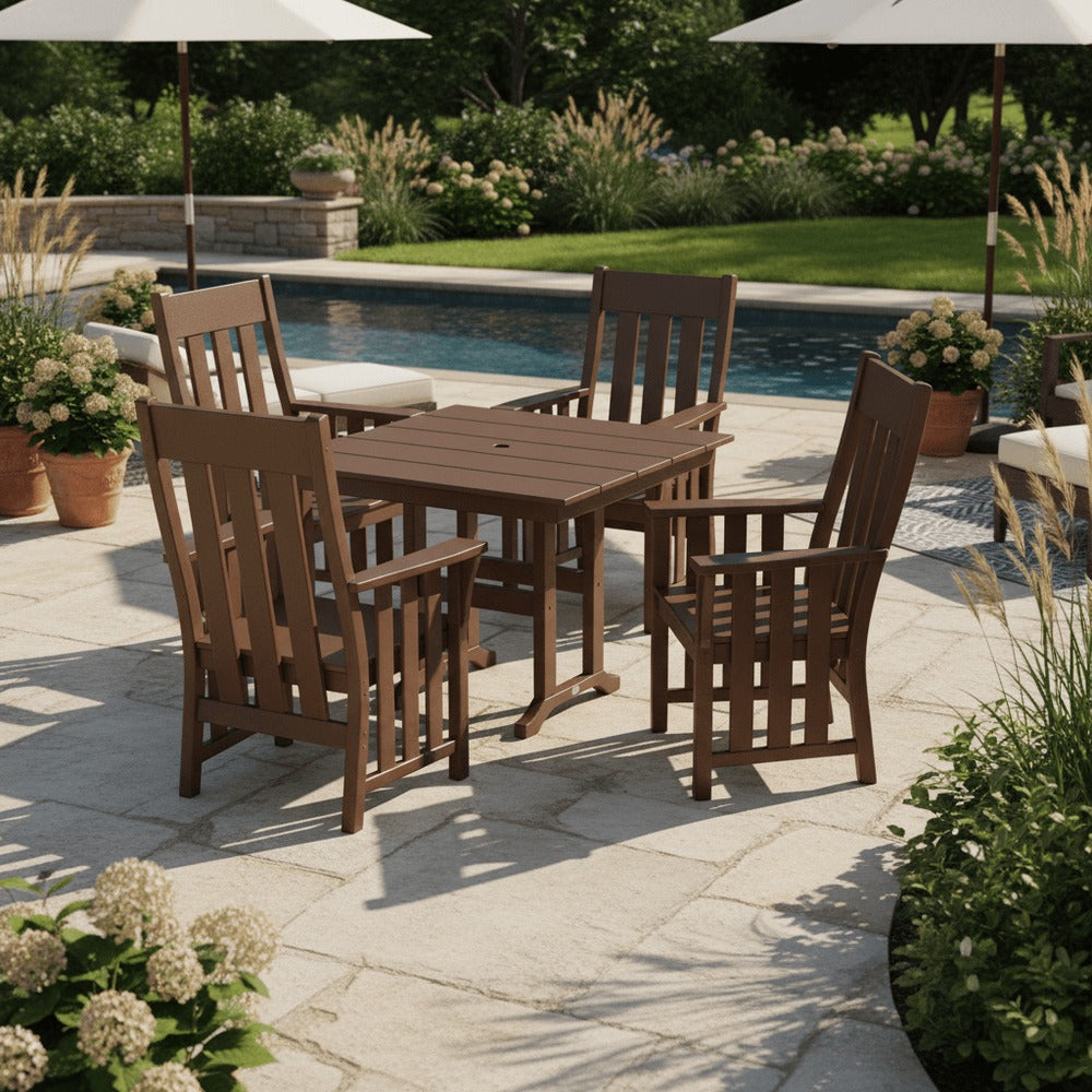 POLYWOOD® Acadia 5-Piece Farmhouse Dining Set - PWS2558-1 Dining Set POLYWOOD®
