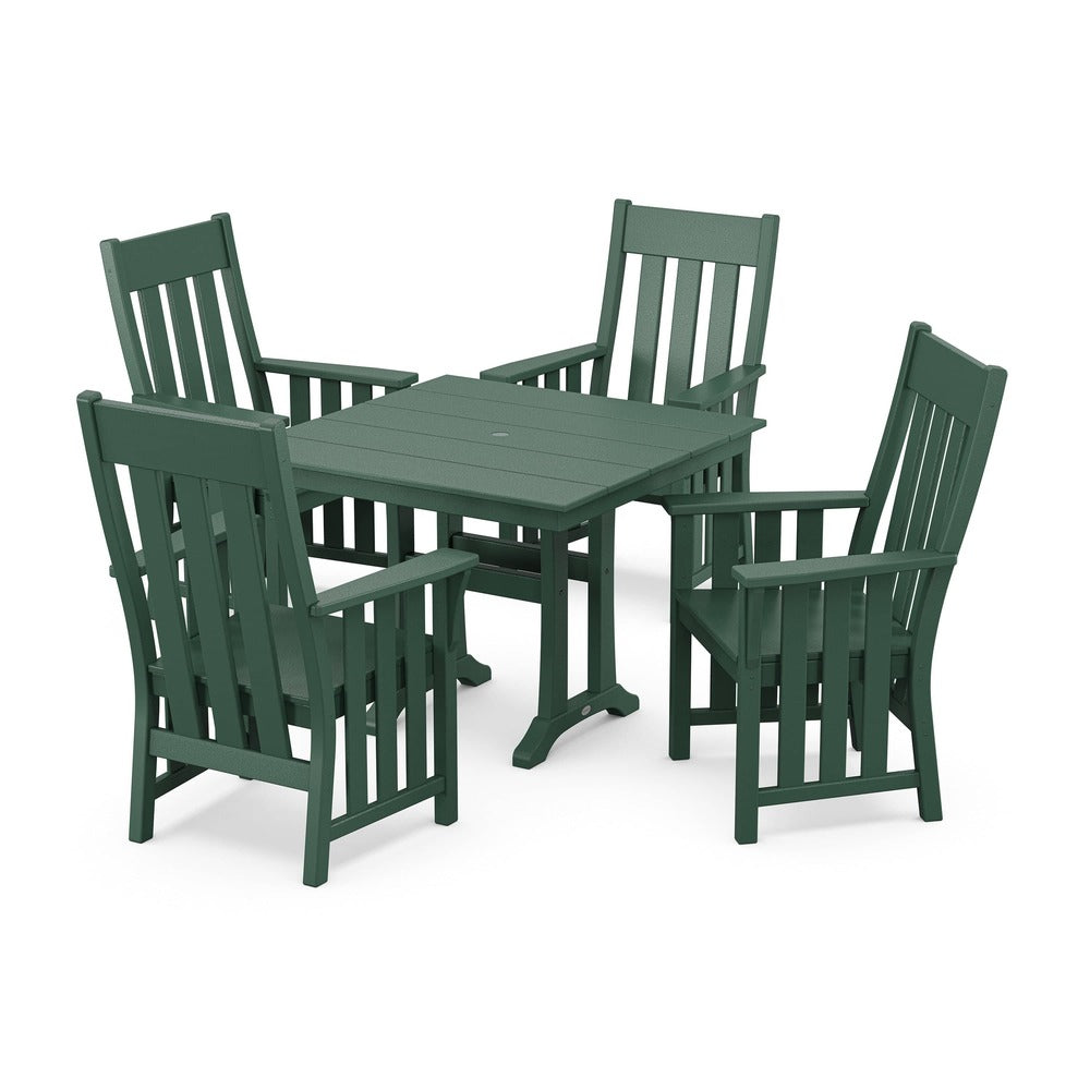 POLYWOOD® Acadia 5-Piece Farmhouse Dining Set with Trestle Legs - PWS2559-1 Dining Set POLYWOOD®