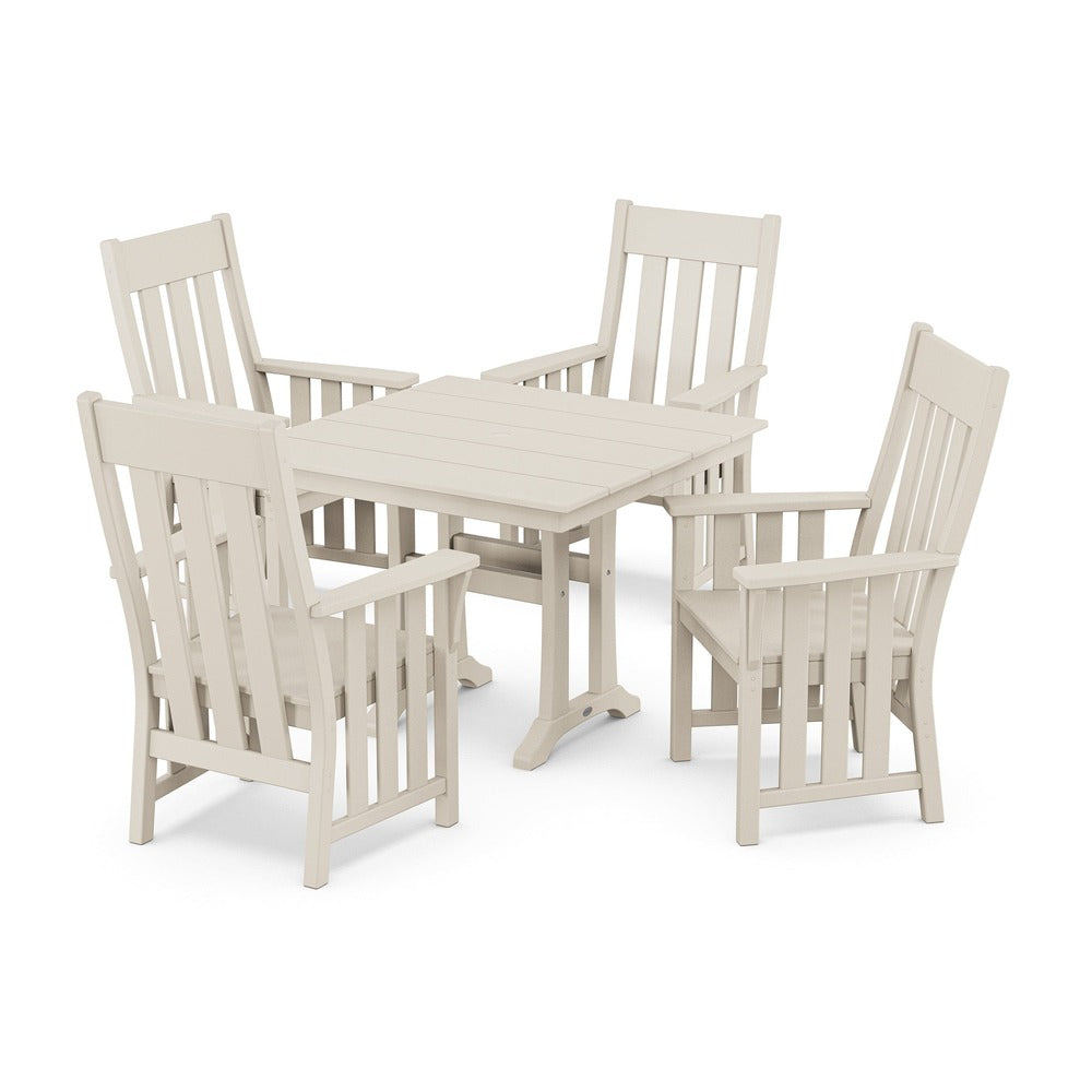 POLYWOOD® Acadia 5-Piece Farmhouse Dining Set with Trestle Legs - PWS2559-1 Dining Set POLYWOOD®