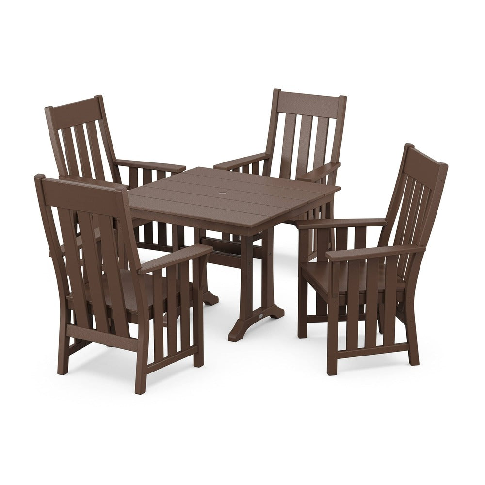 POLYWOOD® Acadia 5-Piece Farmhouse Dining Set with Trestle Legs - PWS2559-1 Dining Set POLYWOOD®