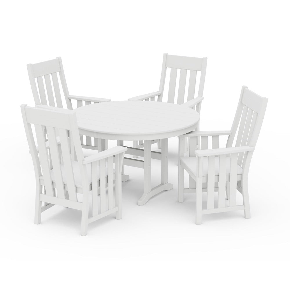 POLYWOOD® Acadia 5-Piece Round Farmhouse Dining Set - PWS2560-1 Dining Set POLYWOOD®