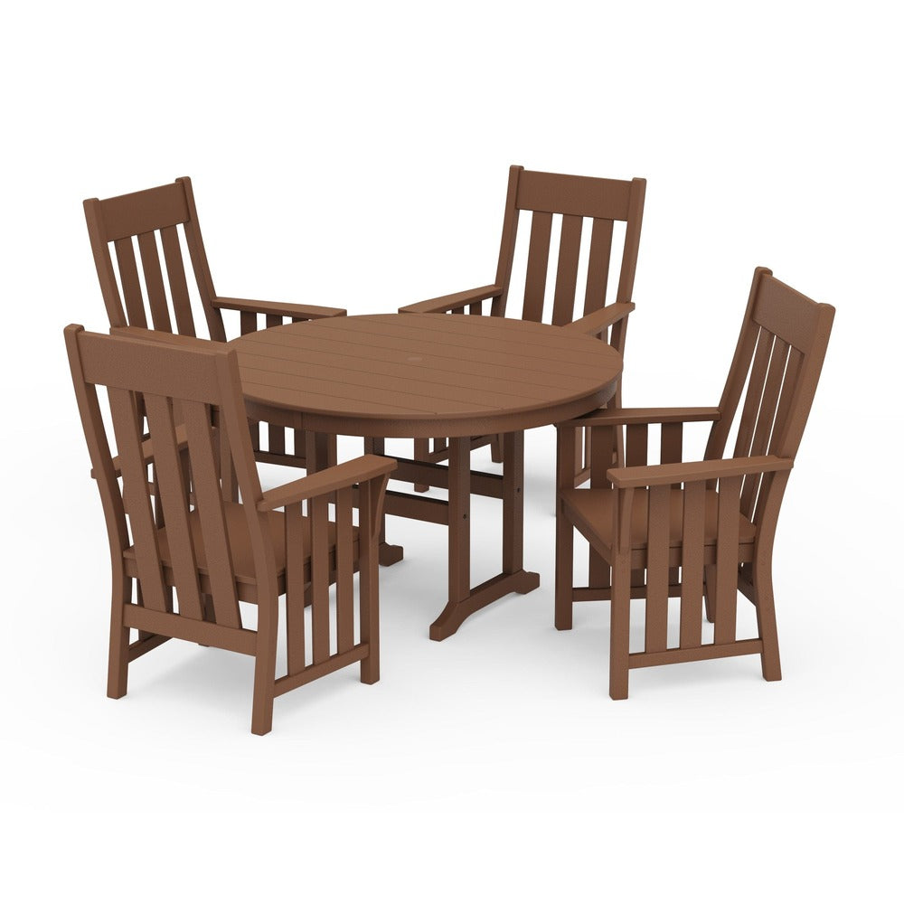 POLYWOOD® Acadia 5-Piece Round Farmhouse Dining Set - PWS2560-1 Dining Set POLYWOOD®