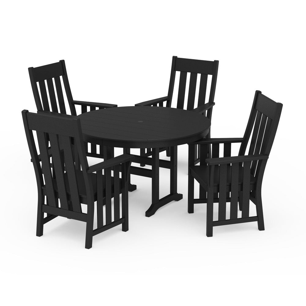 POLYWOOD® Acadia 5-Piece Round Farmhouse Dining Set - PWS2560-1 Dining Set POLYWOOD®