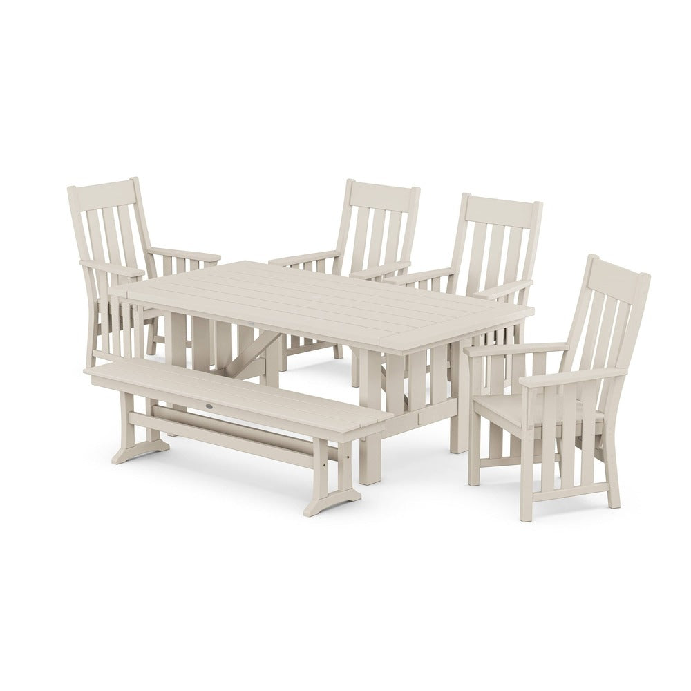 POLYWOOD® Acadia 6-Piece Dining Set with Bench - PWS2549-1 Dining Set POLYWOOD®