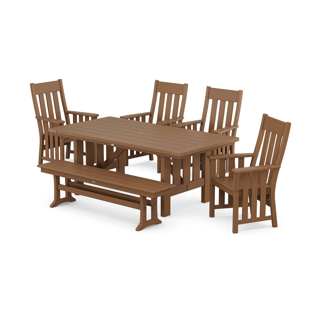 POLYWOOD® Acadia 6-Piece Dining Set with Bench - PWS2549-1 Dining Set POLYWOOD®