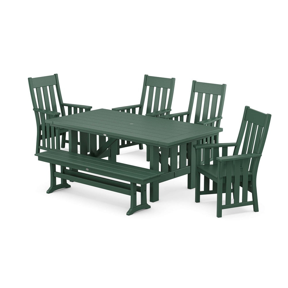 POLYWOOD® Acadia 6-Piece Dining Set with Bench - PWS2549-1 Dining Set POLYWOOD®