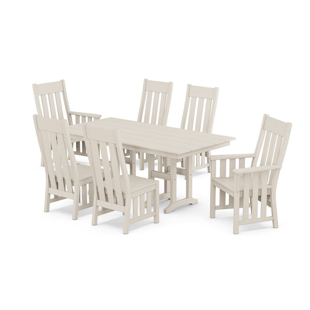 POLYWOOD® Acadia 7-Piece Farmhouse Dining Set - PWS2552-1 Dining Set POLYWOOD®