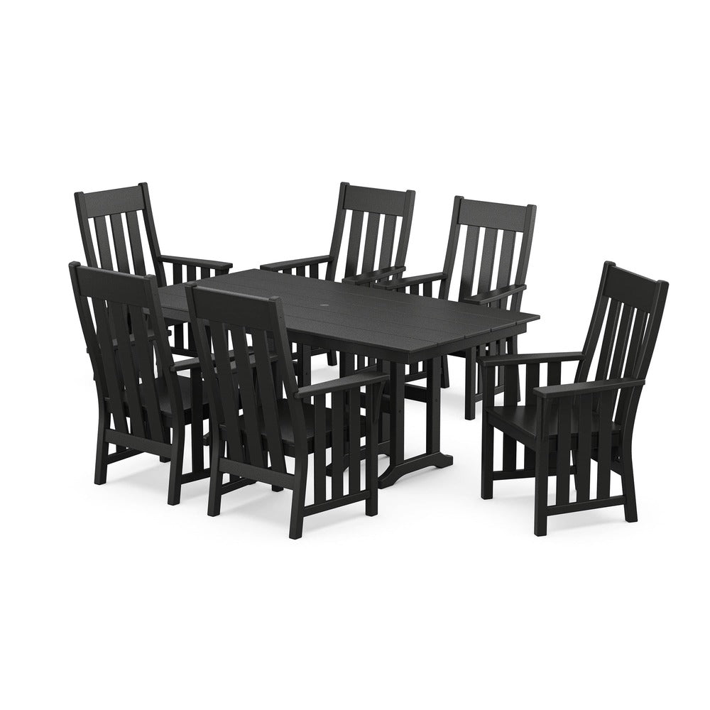 POLYWOOD® Acadia Arm Chair 7-Piece Farmhouse Dining Set - PWS2554-1 Dining Set POLYWOOD®