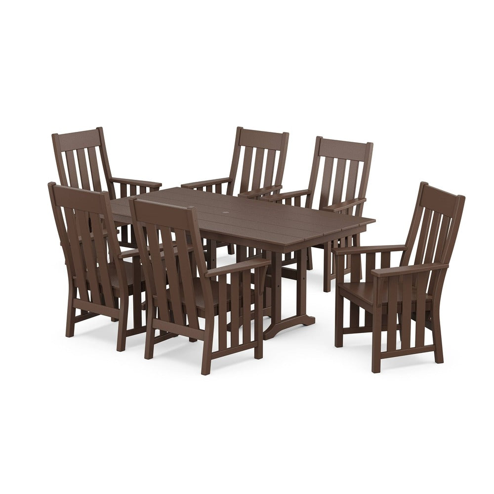 POLYWOOD® Acadia Arm Chair 7-Piece Farmhouse Dining Set - PWS2554-1 Dining Set POLYWOOD®