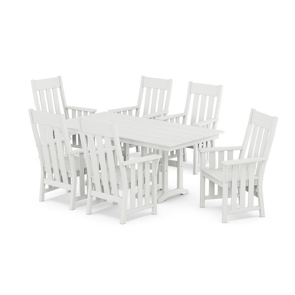 POLYWOOD® Acadia Arm Chair 7-Piece Farmhouse Dining Set - PWS2554-1 Dining Set POLYWOOD®