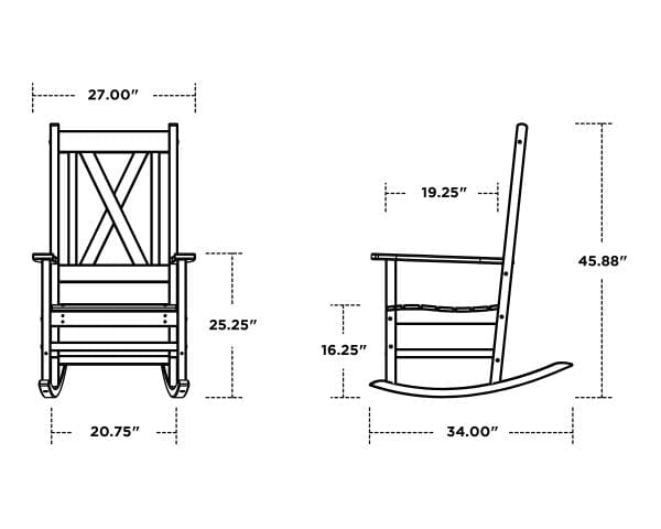 POLYWOOD® Braxton Porch Rocking Chair - R180 Rocking Chair POLYWOOD®