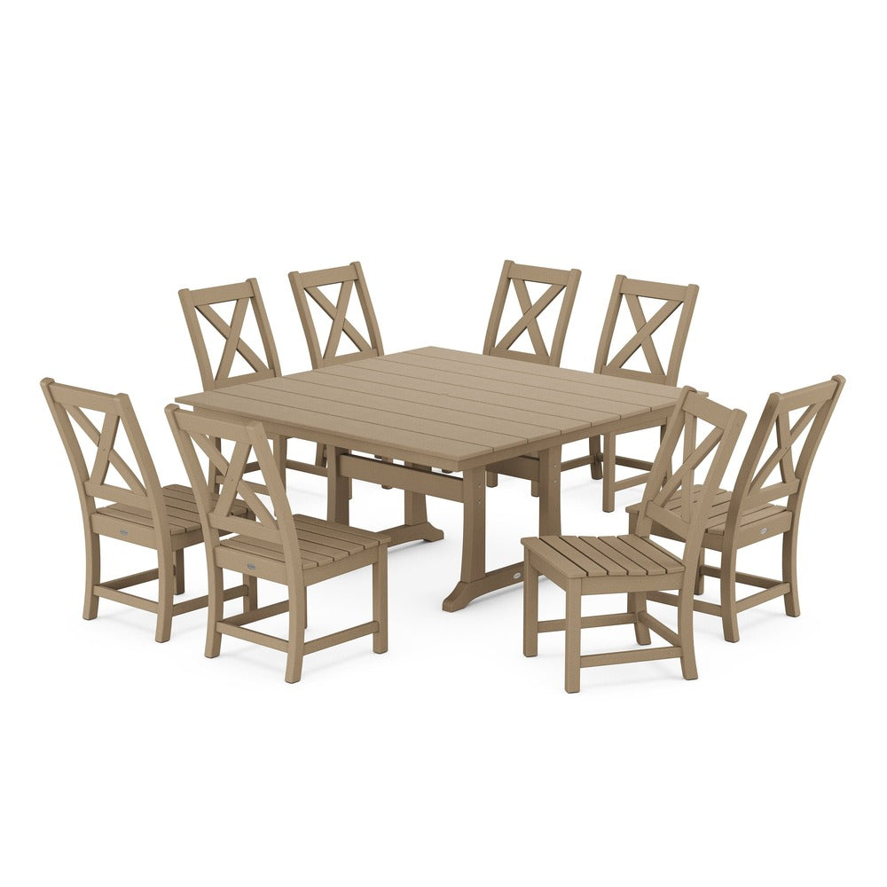 POLYWOOD® Braxton Side Chair 9-Piece Farmhouse Dining Set PWS1286-1 Dining Set POLYWOOD®
