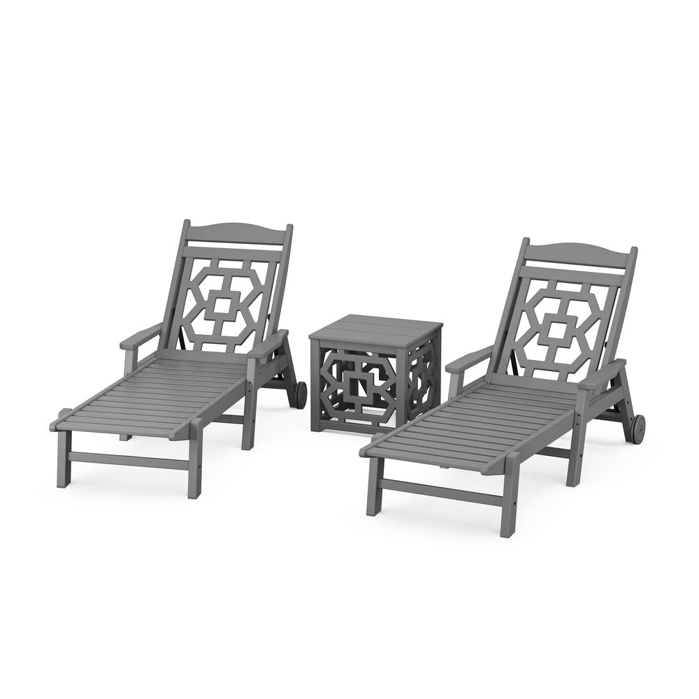 POLYWOOD® Chinoiserie 3-Piece Chaise Set - PWS2434-1 Chaise POLYWOOD®
