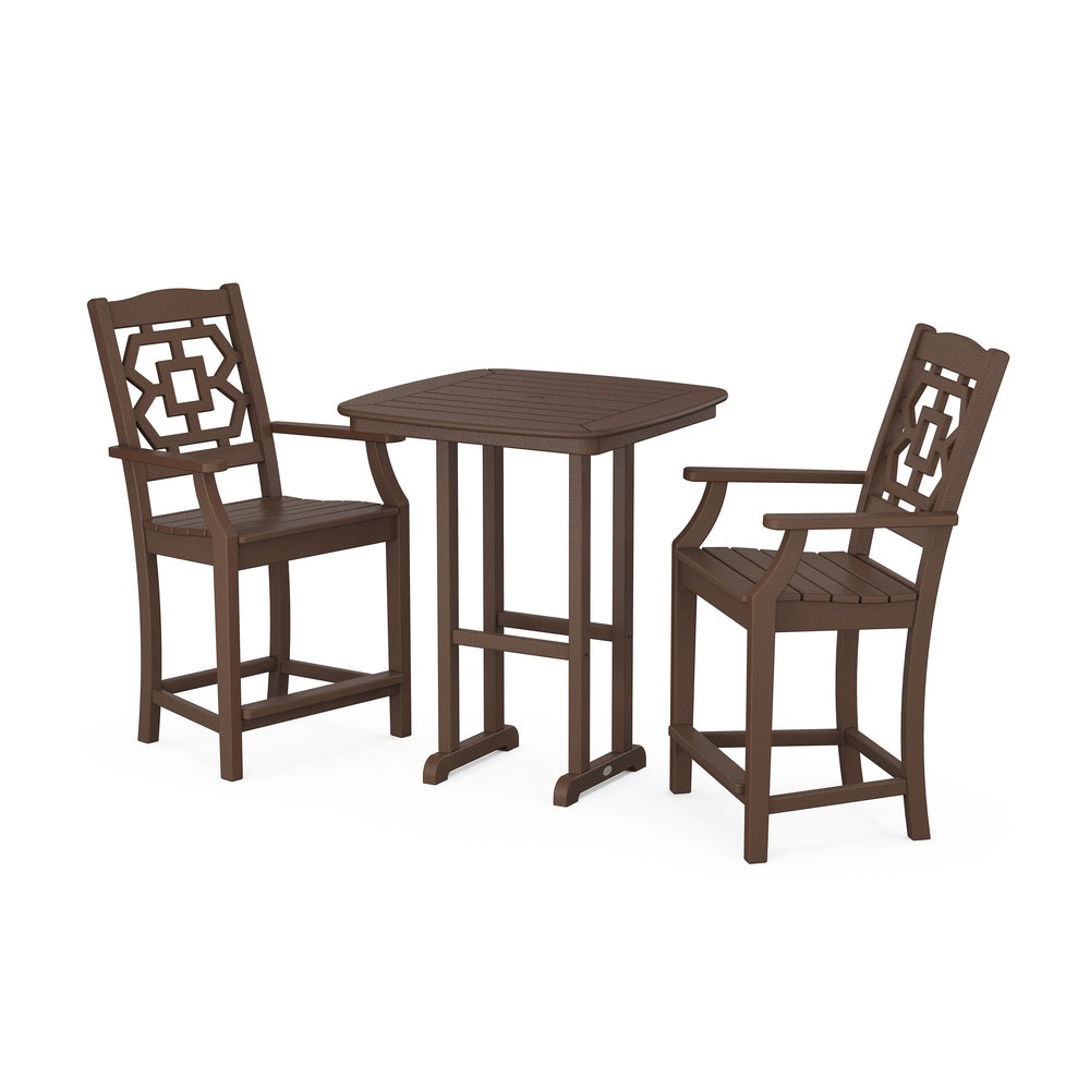 Chinoiserie 3-Piece Counter Set - Mahogany