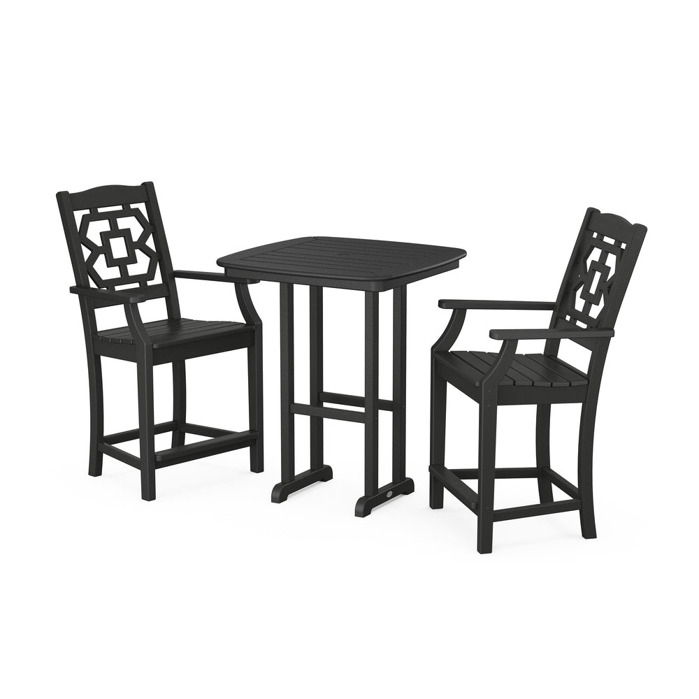 Chinoiserie 3-Piece Counter Set - Black