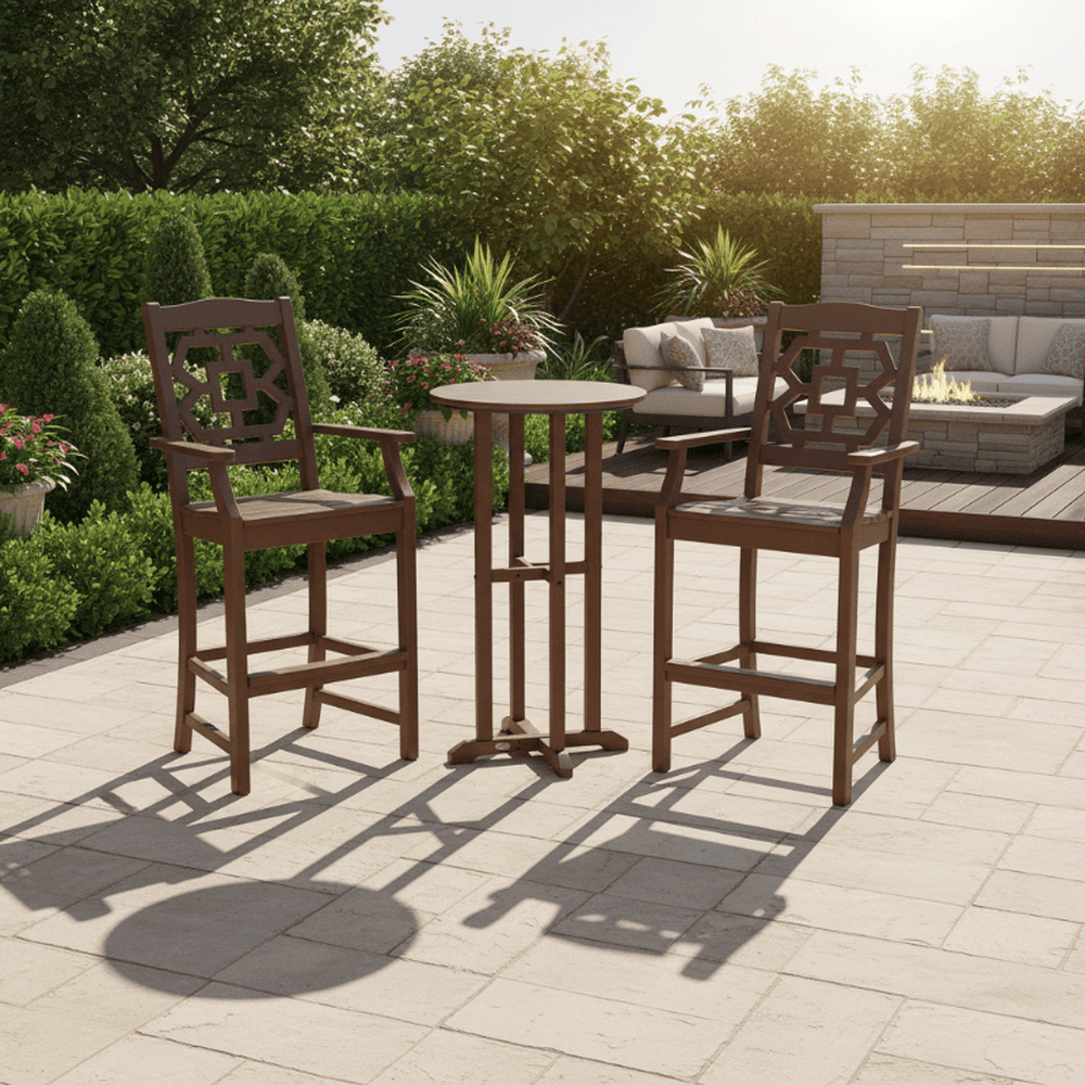 POLYWOOD® Chinoiserie 3-Piece Farmhouse Bar Set - PWS1618-1 Dining Set POLYWOOD®