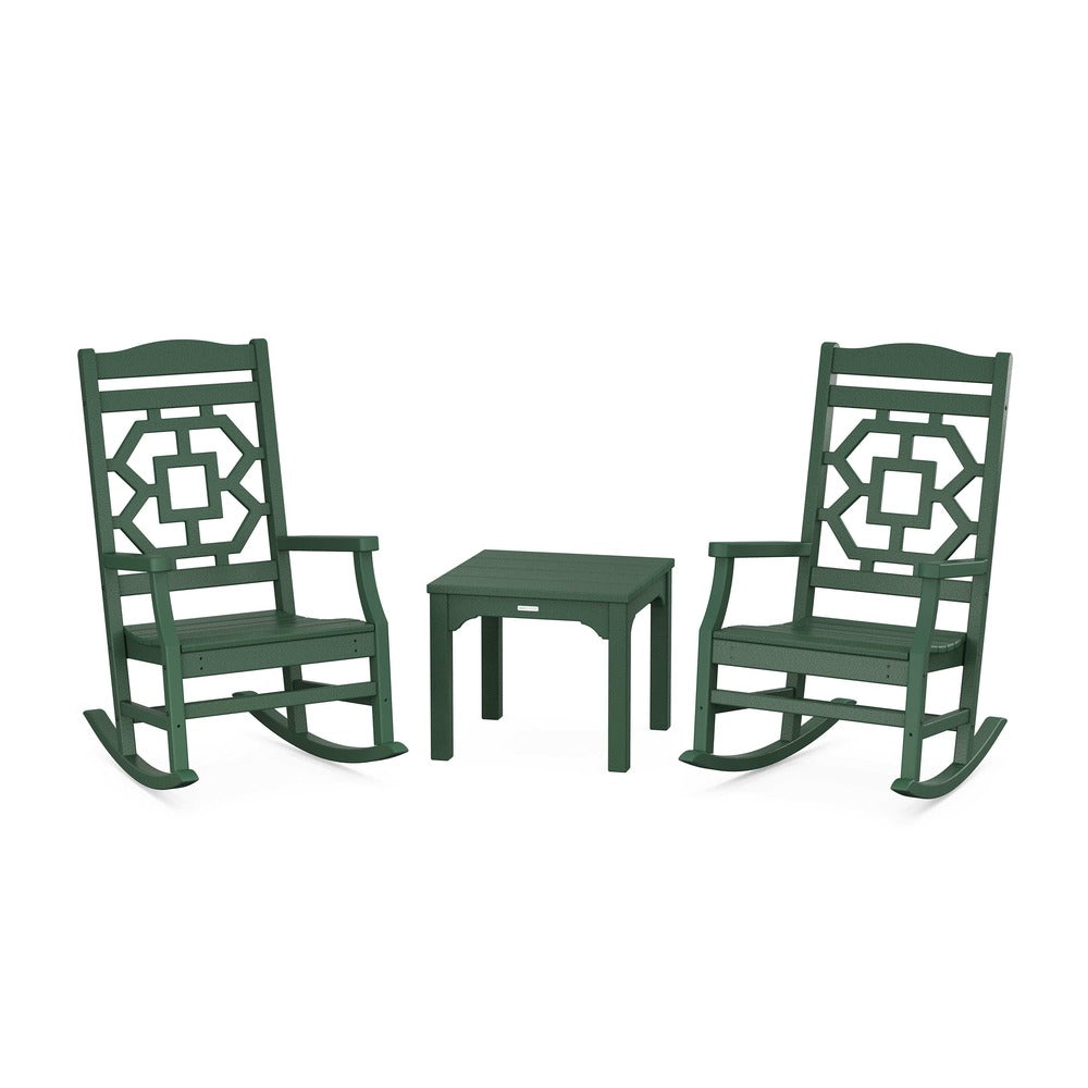 POLYWOOD® Chinoiserie 3-Piece Rocking Chair Set - PWS1560-1 Rocking Chair POLYWOOD®