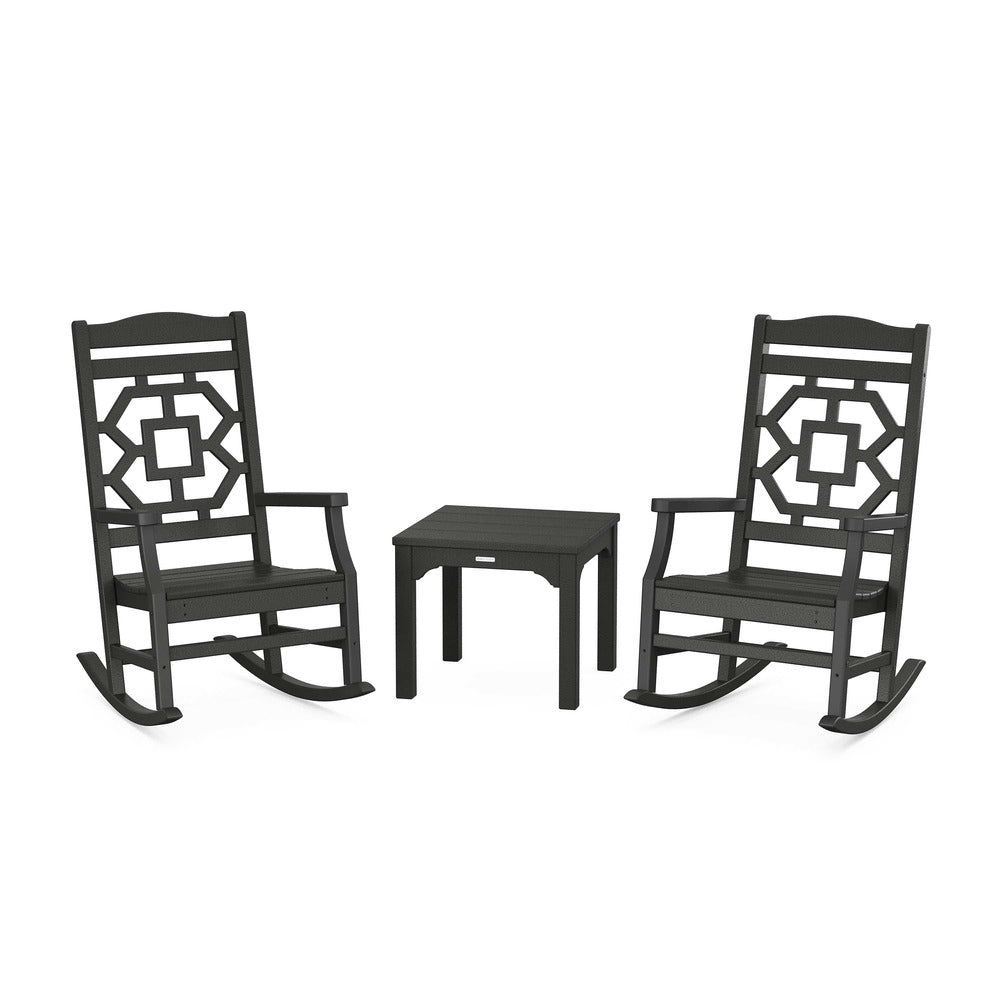 POLYWOOD® Chinoiserie 3-Piece Rocking Chair Set - PWS1560-1 Rocking Chair POLYWOOD®