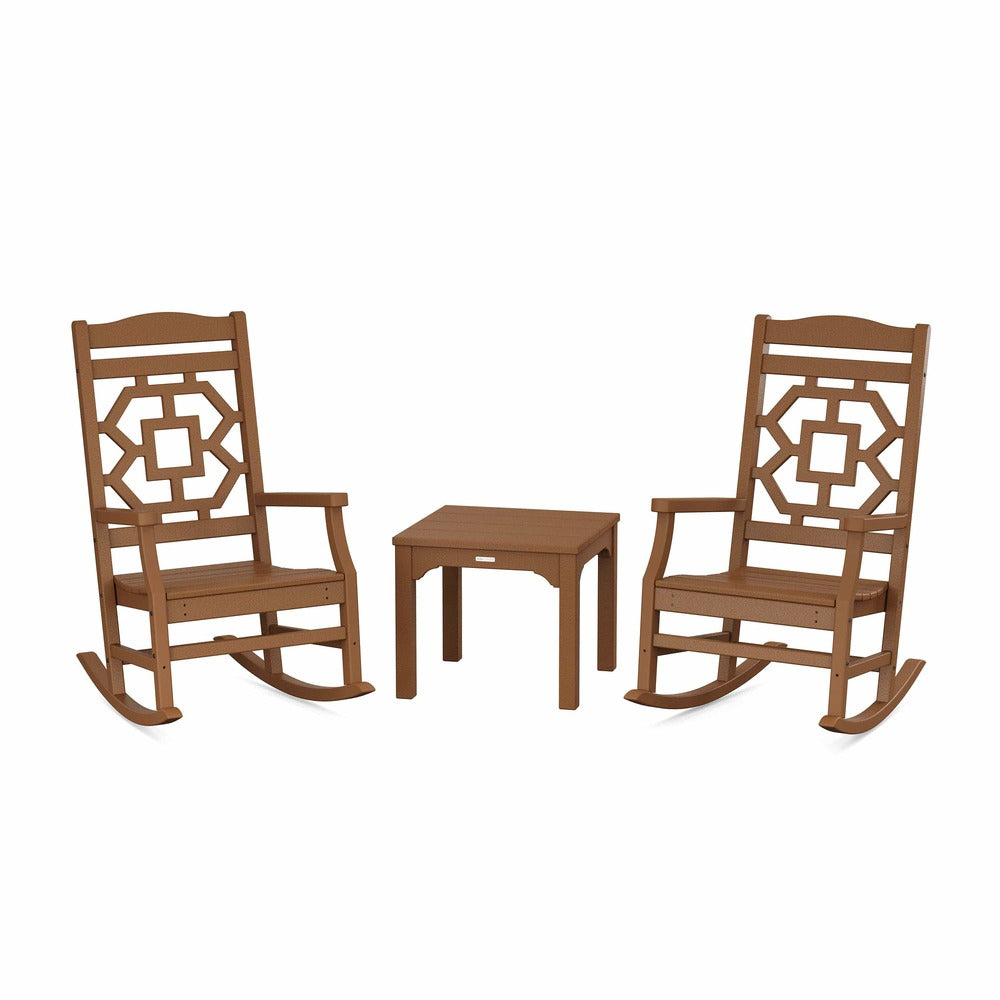 POLYWOOD® Chinoiserie 3-Piece Rocking Chair Set - PWS1560-1 Rocking Chair POLYWOOD®