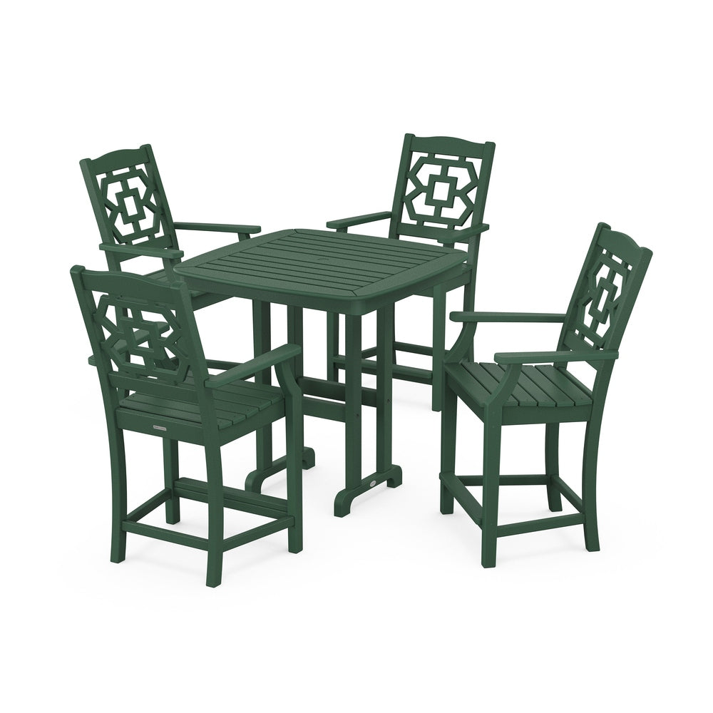Chinoiserie 5-Piece Counter Set - Green