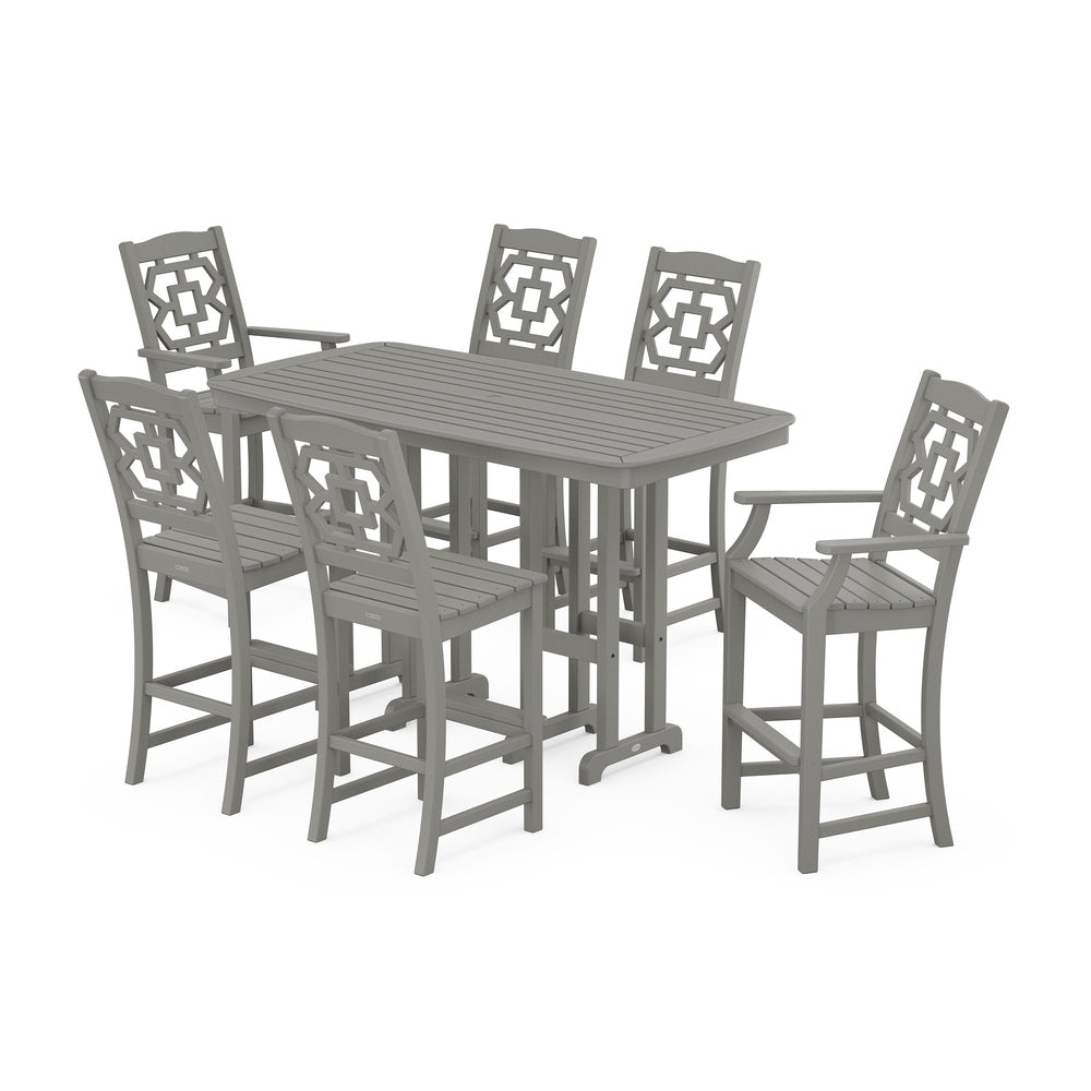 Chinoiserie 7-Piece Bar Set - Slate Grey