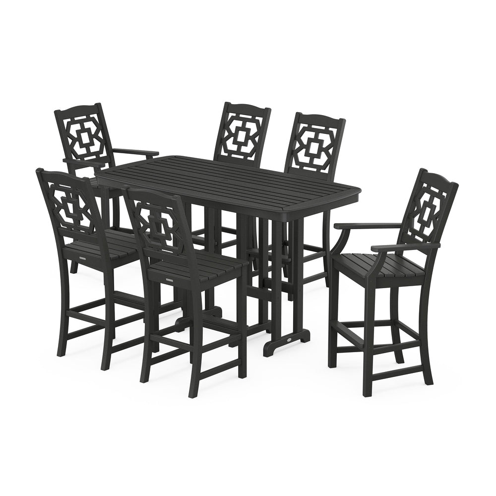 Chinoiserie 7-Piece Bar Set - Black