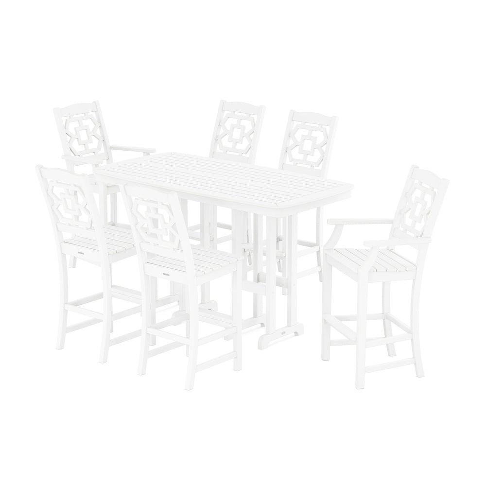 Chinoiserie 7-Piece Bar Set - White