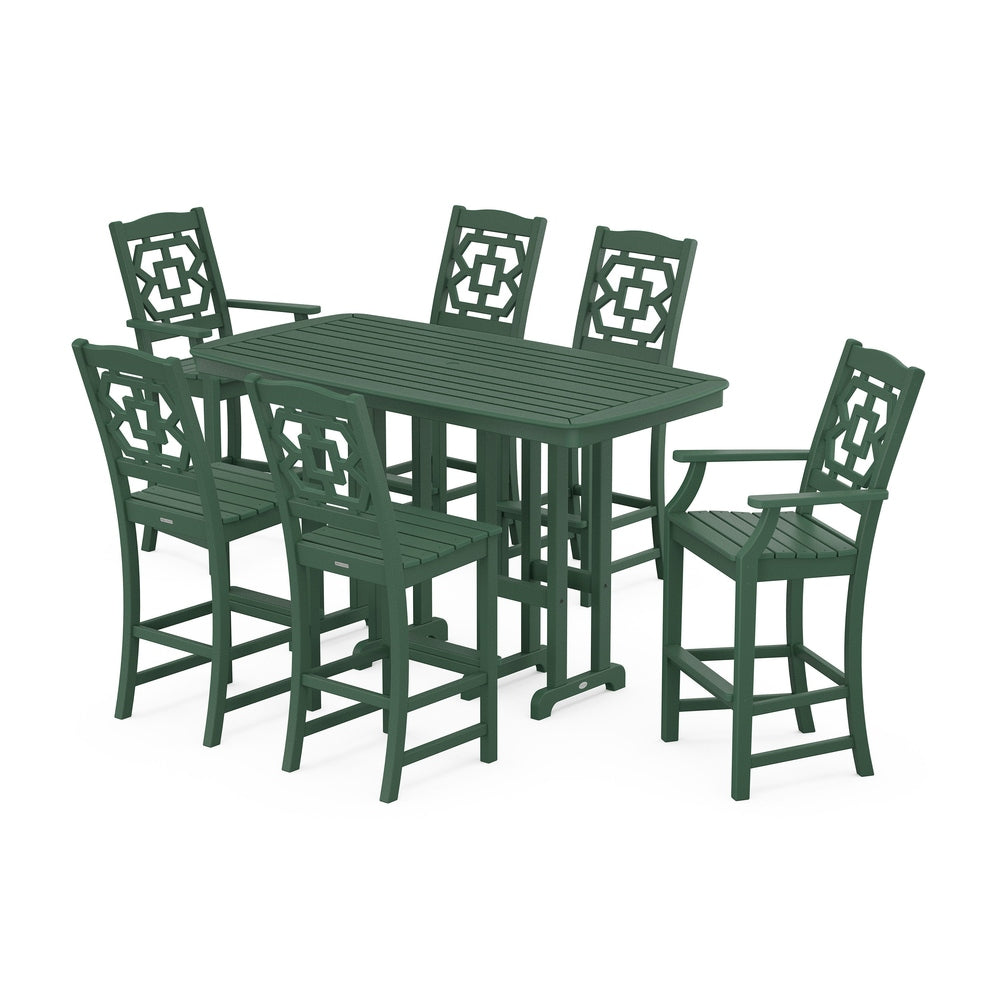Chinoiserie 7-Piece Bar Set - Green