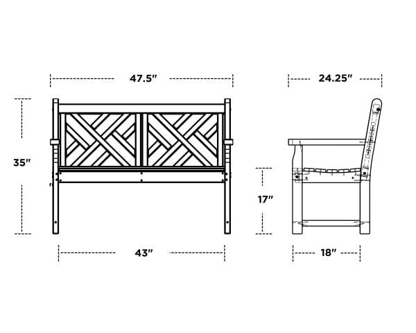 POLYWOOD® Chippendale 48" Bench - CDB48 Benches POLYWOOD®