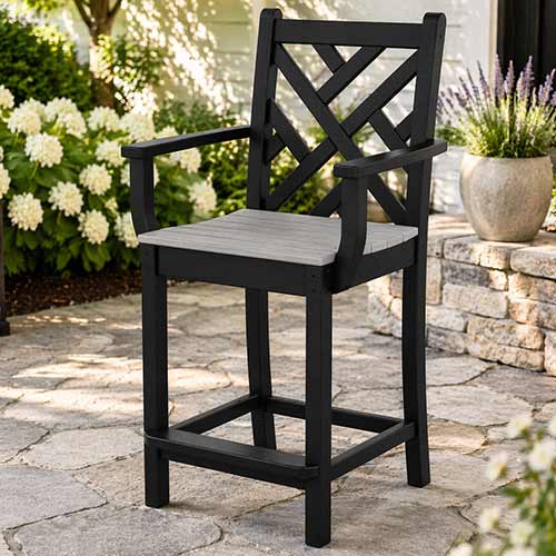 POLYWOOD® Chippendale Counter Arm Chair - Select Accents - CDD201